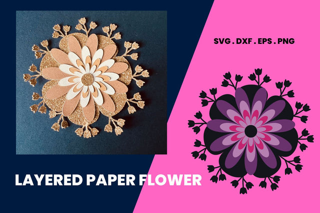 3D Flower Design SVG | Paper Craft Flower SVG Illuztrate 