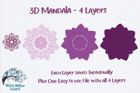 3D Flower Mandala SVG 3D Paper Wispy Willow Designs 