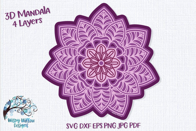 3D Flower Mandala SVG 3D Paper Wispy Willow Designs 