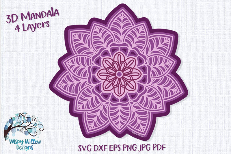 3D Flower Mandala SVG 3D Paper Wispy Willow Designs 