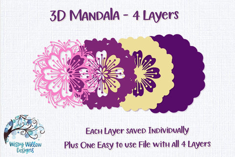 3D Flower Mandala SVG 3D Paper Wispy Willow Designs 
