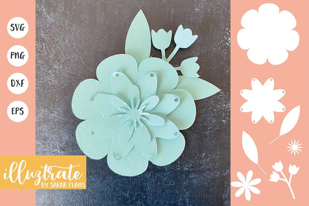 3d Flower Paper Craft Bundle - So Fontsy