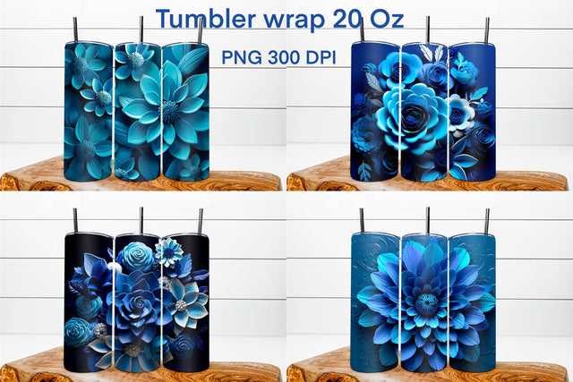 3d flower sublimation tumbler | 3d flower illustration Sublimation Svetana Studio 