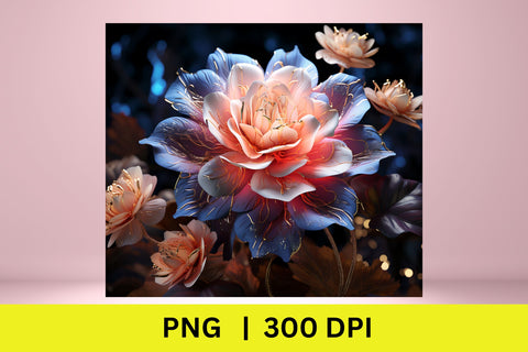 3d Flower Sublimation Tumbler, 3d Tumbler Wrap, Tumbler Wrap Sublimation FloridPrintables 