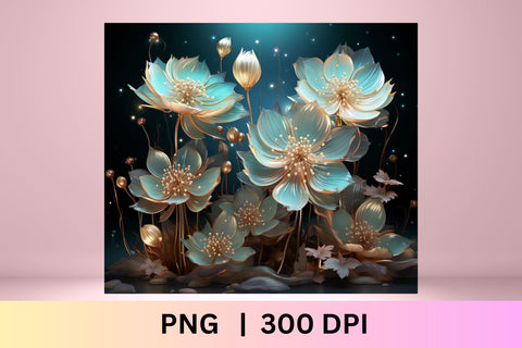 3d Flower Sublimation Tumbler |3d Tumbler Wrap|20 oz Skinny Sublimation FloridPrintables 