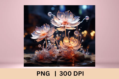 3d Flower Sublimation Tumbler, Floral Tumbler Sublimation Sublimation FloridPrintables 