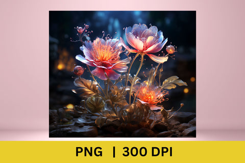 3d Flower Sublimation Tumbler, Tumbler Png Designs Sublimation FloridPrintables 