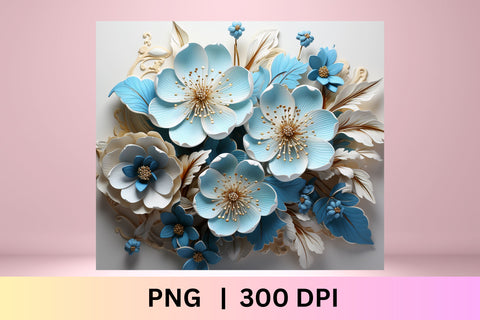 3d Flower Sublimation Tumbler Wrap Set | 3d tumbler wrap Sublimation FloridPrintables 