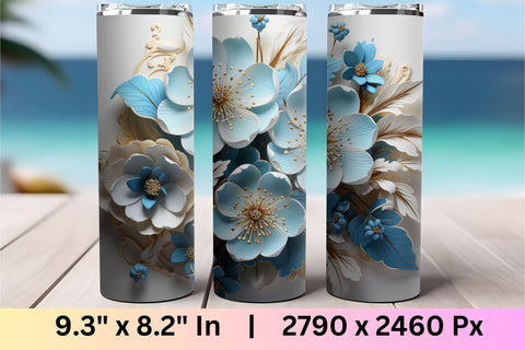 3d Flower Sublimation Tumbler Wrap Set | 3d tumbler wrap Sublimation FloridPrintables 