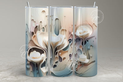 3D Flower Tumbler, 3D Floral Tumbler, 20 oz Skinny Tumbler Sublimation, Spring Tumbler, Wedding Tumbler Wrap, Mural Art, Digital Download Sublimation Syre Digital Creations 