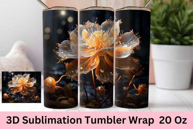 3d Flowers Sublimation Tumbler | 20oz Skinny Tumbler Sublimation FloridPrintables 