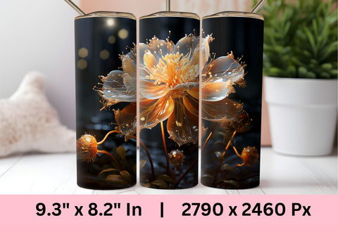 3d Flowers Sublimation Tumbler | 20oz Skinny Tumbler Sublimation FloridPrintables 