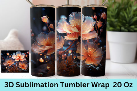 3d Flowers Sublimation Tumbler, 3d Floral Sublimation Sublimation FloridPrintables 