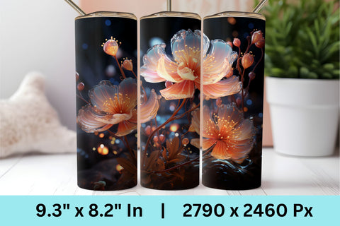 3d Flowers Sublimation Tumbler, 3d Floral Sublimation Sublimation FloridPrintables 