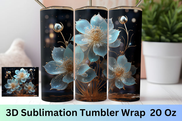 3d Flowers Sublimation Tumbler | 3D Flowers Tumbler Wrap Sublimation FloridPrintables 
