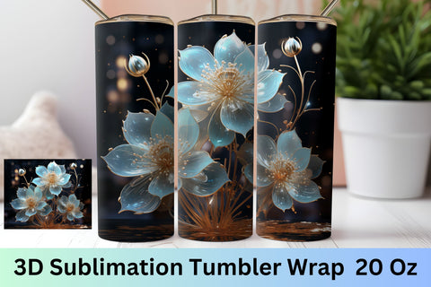3d Flowers Sublimation Tumbler | 3D Flowers Tumbler Wrap Sublimation FloridPrintables 
