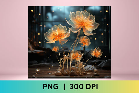 3d Flowers Sublimation Tumbler |Bioluminescent Tumbler|20 oz Sublimation FloridPrintables 