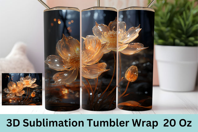 3d Flowers Sublimation Tumbler | Flowers Tumbler Sublimation Sublimation FloridPrintables 