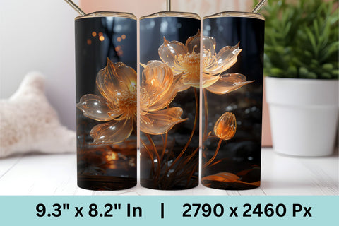 3d Flowers Sublimation Tumbler | Flowers Tumbler Sublimation Sublimation FloridPrintables 