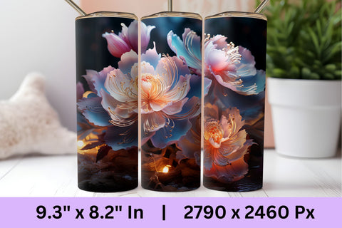 3d Flowers Sublimation Tumbler | Sublimation Tumbler Wraps Sublimation FloridPrintables 