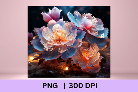 3d Flowers Sublimation Tumbler | Sublimation Tumbler Wraps Sublimation FloridPrintables 