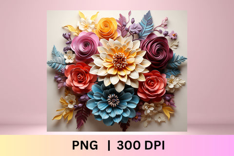 3d Flowers Sublimation Tumbler Wrap| 3d Flowers 20 Oz Skinny Sublimation FloridPrintables 