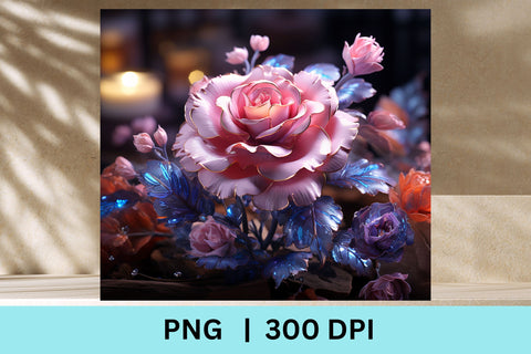 3D Flowers Tumbler Sublimation | 3D Flowers Tumbler Wrap Sublimation FloridPrintables 