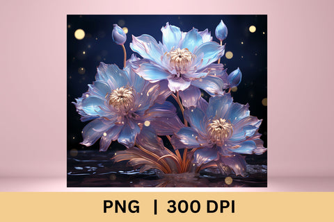 3D Flowers Tumbler Wrap | 20oz Skinny Tumbler | 3D Flowers Sublimation FloridPrintables 