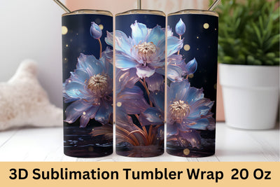 3D Flowers Tumbler Wrap | 20oz Skinny Tumbler | 3D Flowers Sublimation FloridPrintables 