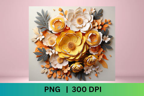 3d Flowers Tumbler wrap | 3d Flower Sublimation Tumbler Wrap Sublimation FloridPrintables 