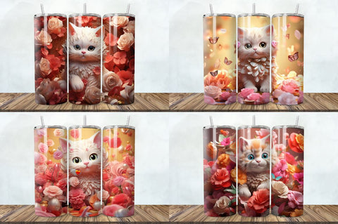 3D Fortune Cat Tumbler Bundle Sublimation Regulrcrative 