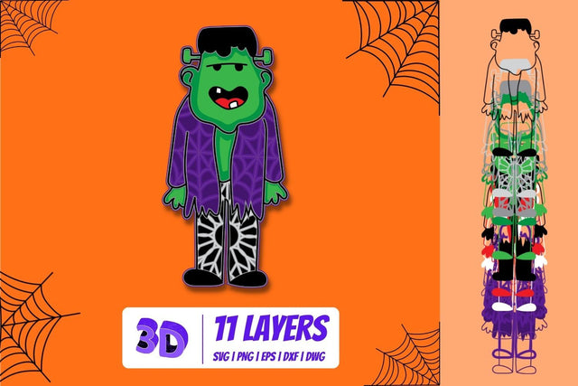 3D Frankenstein SVG Cut File SVG SvgOcean 