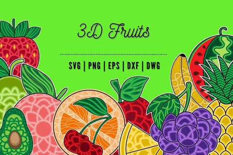 3D Fruits SVG Bundle SVG SvgOcean 