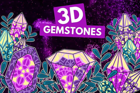 3D Gemstones SVG Bundle SVG SvgOcean 