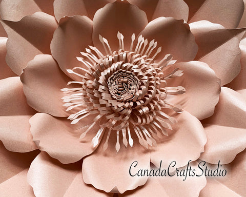3D Giant Paper Flower Template 84 + leaf SVG CanadaCraftsStudio 