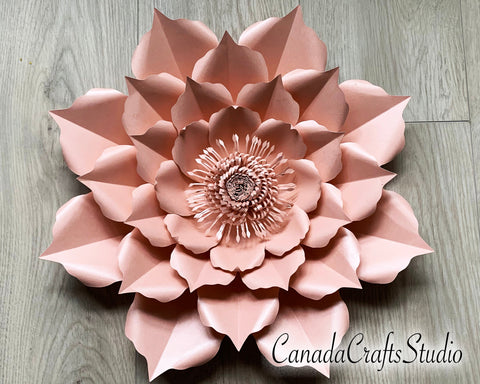 3D Giant Paper Flower Template 84 + leaf SVG CanadaCraftsStudio 