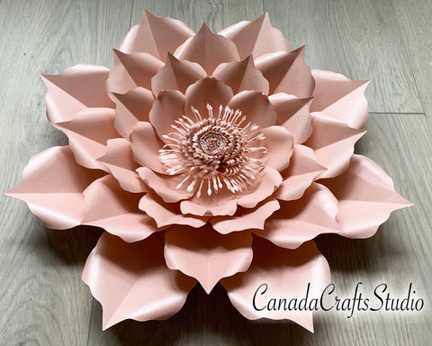 3D Giant Paper Flower Template 84 + leaf SVG CanadaCraftsStudio 