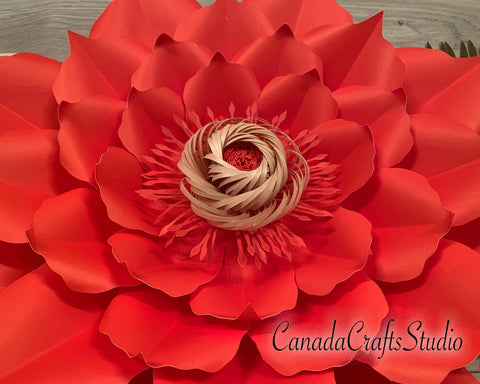 3D Giant Paper Flower Template 84 + leaf SVG CanadaCraftsStudio 