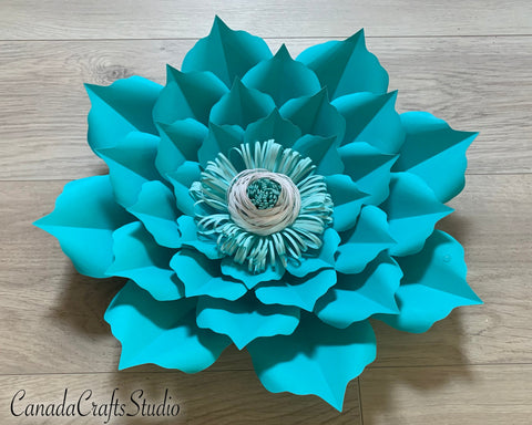 3D Giant Paper Flower Template 84 + leaf SVG CanadaCraftsStudio 