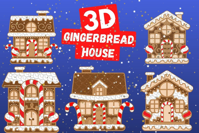 3D Gingerbread House SVG Bundle SVG SvgOcean 