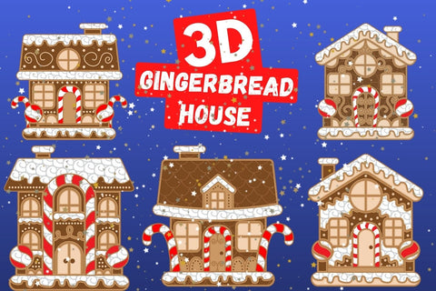 3D Gingerbread House SVG Bundle SVG SvgOcean 