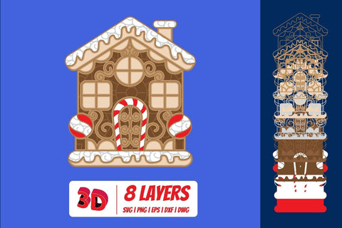 3D Gingerbread House SVG Bundle SVG SvgOcean 