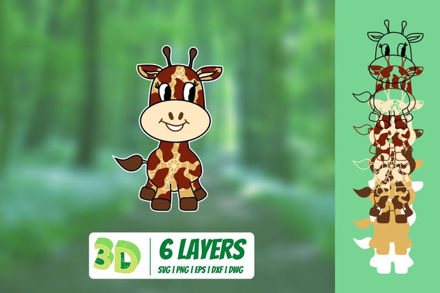 3D Giraffe SVG SVG SvgOcean 