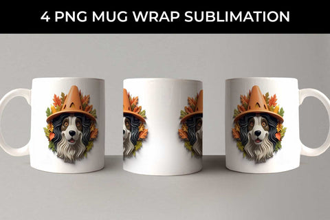 3D Halloween Bernese Mountain Dog Mug Wrap Sublimation PNG Bundle Free For Commercial Use Sublimation Sintegra 