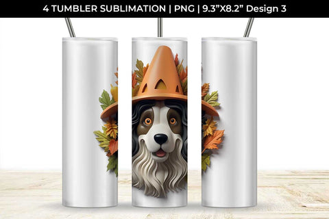 3D Halloween Bernese Mountain Dog Tumbler Wrap 20 oz Sublimation PNG Bundle Free For Commercial Use Sublimation Sintegra 