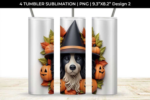 3D Halloween Bernese Mountain Dog Tumbler Wrap 20 oz Sublimation PNG Bundle Free For Commercial Use Sublimation Sintegra 