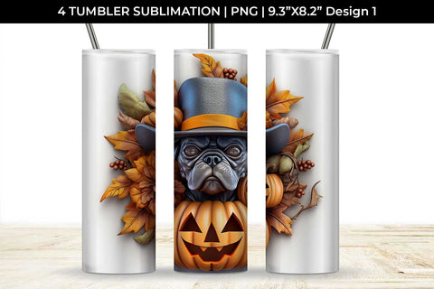 3D Halloween Boxer Dog Tumbler Wrap 20 oz Sublimation PNG Bundle Free For Commercial Use Sublimation Sintegra 