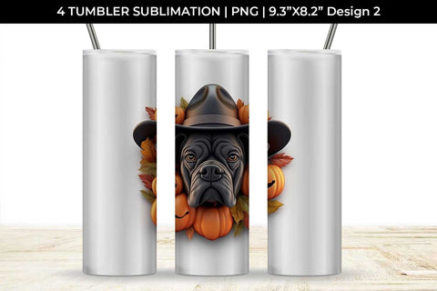 3D Halloween Boxer Dog Tumbler Wrap 20 oz Sublimation PNG Bundle Free For Commercial Use Sublimation Sintegra 