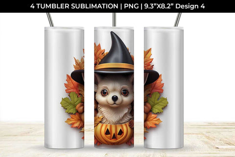 3D Halloween Chihuahua Dog Tumbler Wrap 20 oz Sublimation PNG Bundle Free For Commercial Use Sublimation Sintegra 