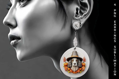 3D Halloween Cocker Spaniel Dog Earrings Sublimation PNG Bundle Free For Commercial Use Sublimation Sintegra 